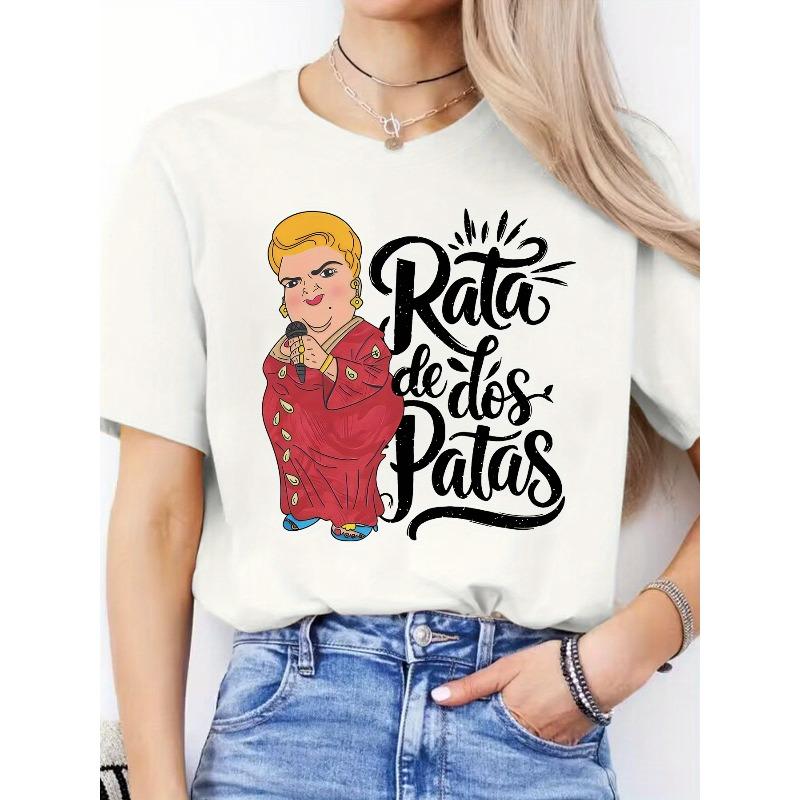 Women s Casual Spanish Letter Print T-Shirt - Round Neck, Short Sleeve, Spring/Summer Activewear, Lightweight Polyester Fabric, Graphic Design S
Women s Casual Spanish Letter Print T-Shirt - Round Neck, Short Sleeve, Spring/Summer Activewear, Lightweight Polyester Fabric, Graphic Design S