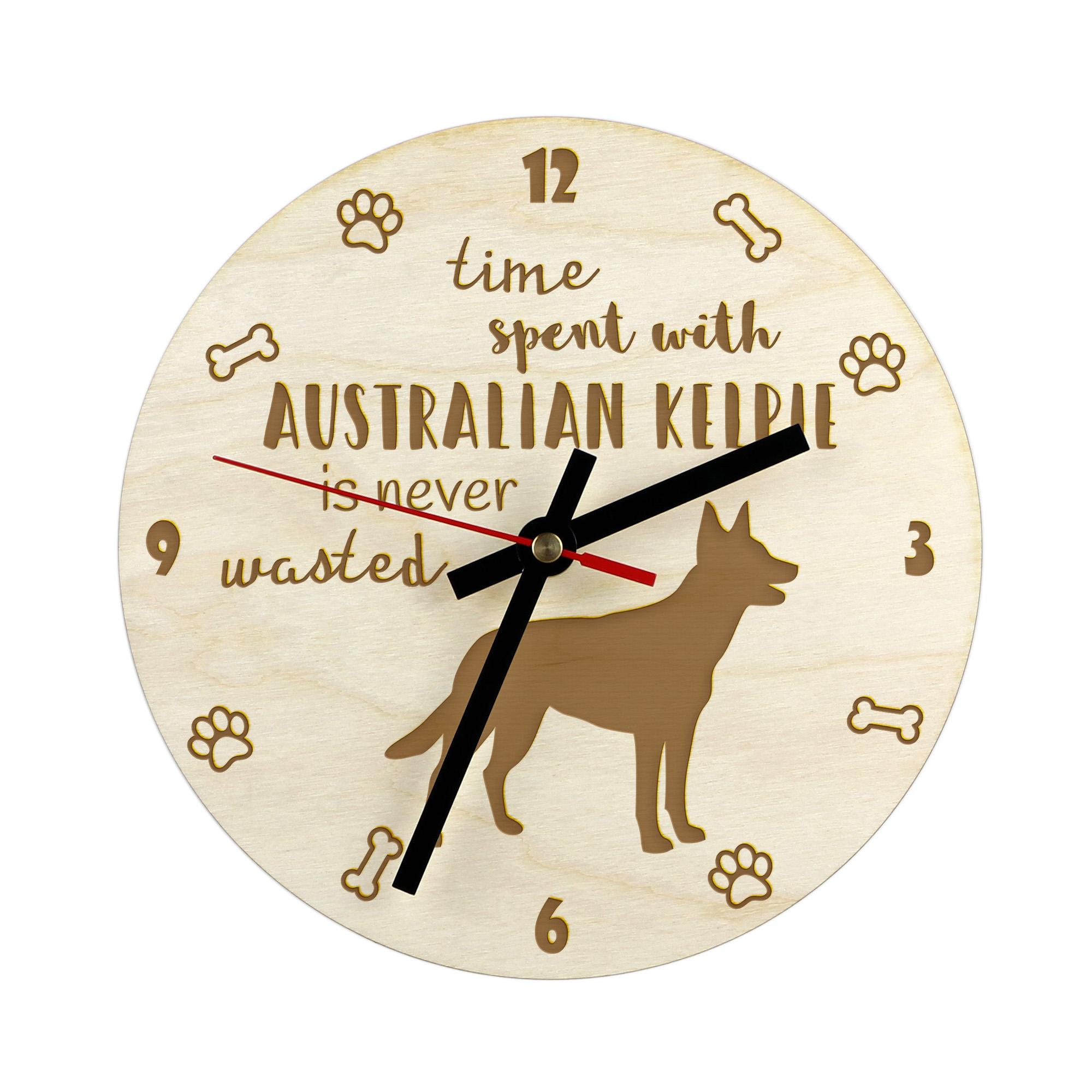 Australian Kelpie, Barb, Farmer Dog - clock with dog, wooden clock with engraving, personalised clock by Art-Dog
Australian Kelpie, Barb, Farmer Dog - clock with dog, wooden clock with engraving, personalised clock by Art-Dog