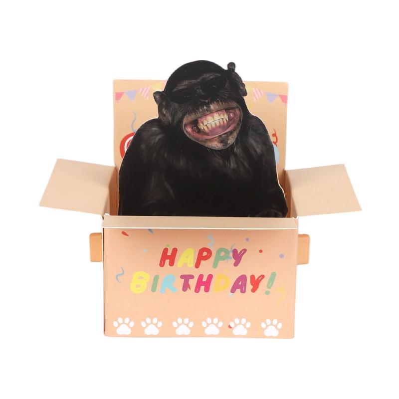 Funny Monkey Happy Birthday Pop-Up Card 3D Paper Invitation Greeting Card for Kids Birthday Party Wedding Decoration Supplies
Funny Monkey Happy Birthday Pop-Up Card 3D Paper Invitation Greeting Card for Kids Birthday Party Wedding Decoration Supplies