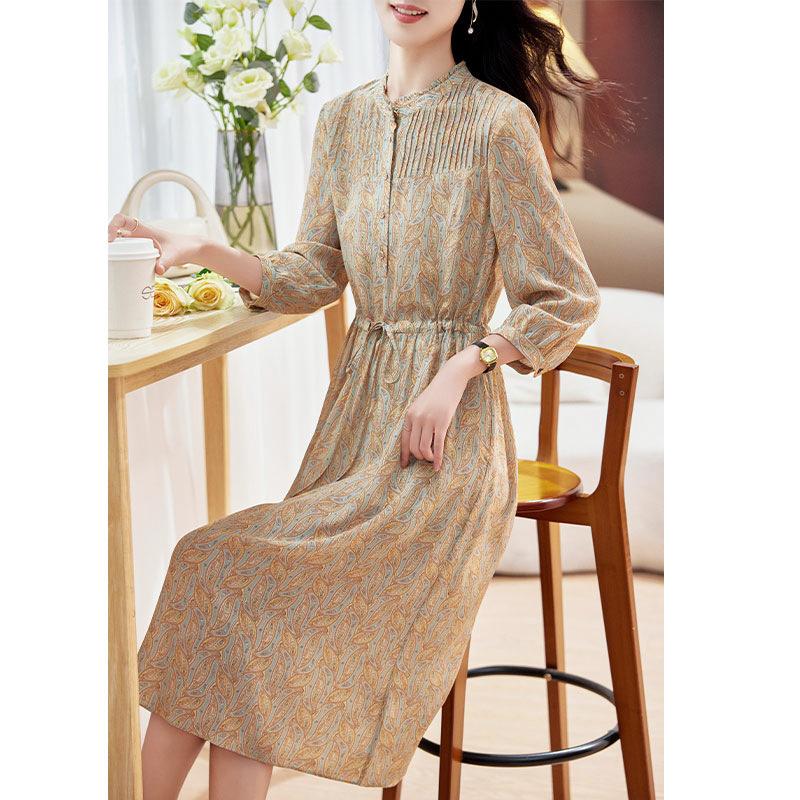 Шелковое платье модный принт ретро рукав три четверти средней длины платье из тутового шелка XXXL
Шелковое платье модный принт ретро рукав три четверти средней длины платье из тутового шелка XXXL