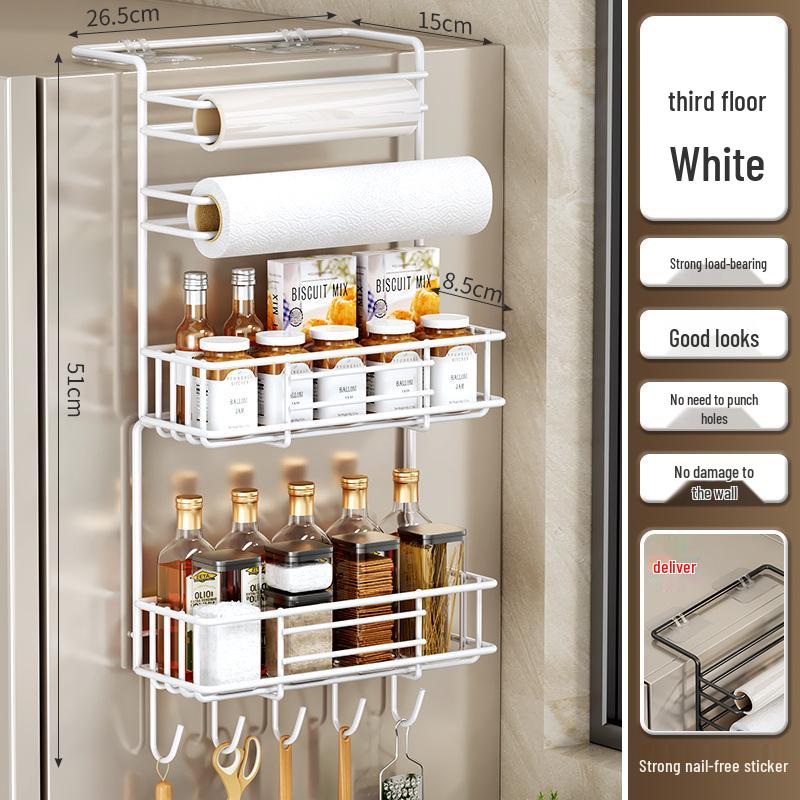 Многослойная кухонная полка для хранения на боковой стенке холодильника
Многослойная кухонная полка для хранения на боковой стенке холодильника