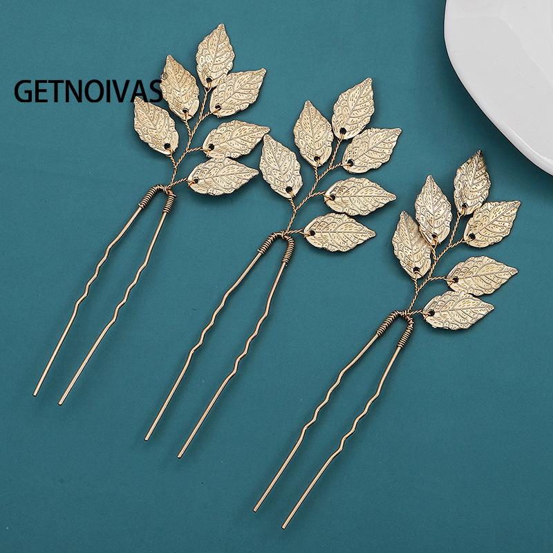 Sweet U Shape Hairpin Vintage Hair Accessories Gold Color Leaf Headdress for Bride Bridesmaid Wedding Banquet Bridal Headwear
Sweet U Shape Hairpin Vintage Hair Accessories Gold Color Leaf Headdress for Bride Bridesmaid Wedding Banquet Bridal Headwear