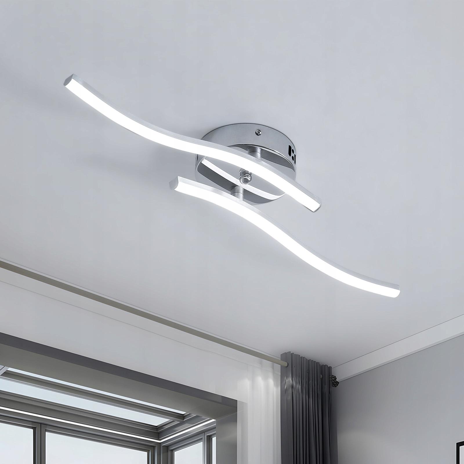 Потолочный светильник SENQIU LED с двумя параллельными волнами, серебро 6500 К, современные модели для гостиной White light 6500K 
Потолочный светильник SENQIU LED с двумя параллельными волнами, серебро 6500 К, современные модели для гостиной White light 6500K