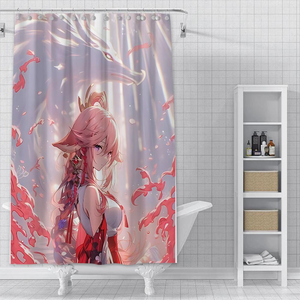 Shower Curtain Genshin Impact Yae Miko Anime Waterproof Fabric Bathroom Curtain With Hooks, Aesthetic Decorative Bath Curtain Fo W60H190(CM)-1 Pcs
Shower Curtain Genshin Impact Yae Miko Anime Waterproof Fabric Bathroom Curtain With Hooks, Aesthetic Decorative Bath Curtain Fo W60H190(CM)-1 Pcs