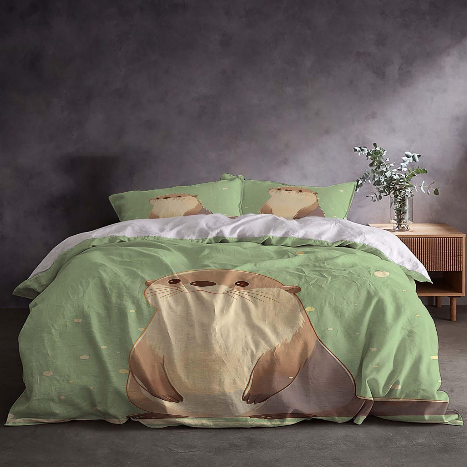 Christmas Gift 3-Piece Otter Duvet Cover Bedding Set,Queen Size, Includes Quilt Cover, Pillowcases, Machine Washable. 220cm*240cm
Christmas Gift 3-Piece Otter Duvet Cover Bedding Set,Queen Size, Includes Quilt Cover, Pillowcases, Machine Washable. 220cm*240cm