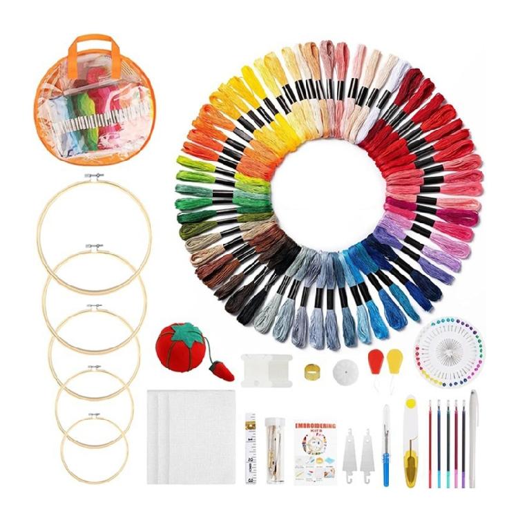 100 Color Craft Thread Set Including Bamboos Hoop Knitting Tool for Creative Activity 1
100 Color Craft Thread Set Including Bamboos Hoop Knitting Tool for Creative Activity 1