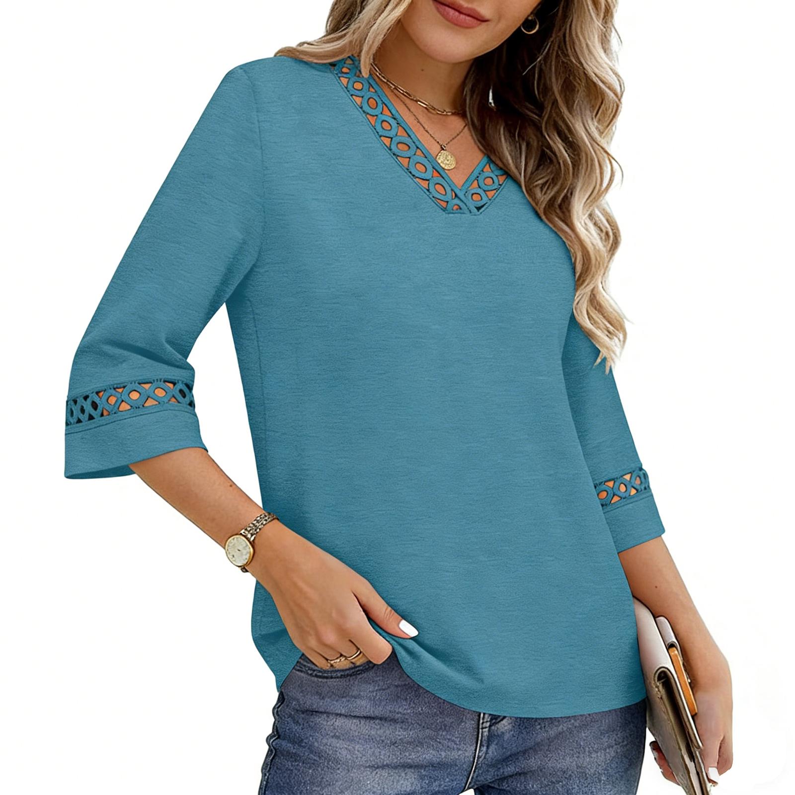 Women s Casual Loose V-neck Seven-inch Sleeve Pullover Top S
Women s Casual Loose V-neck Seven-inch Sleeve Pullover Top S