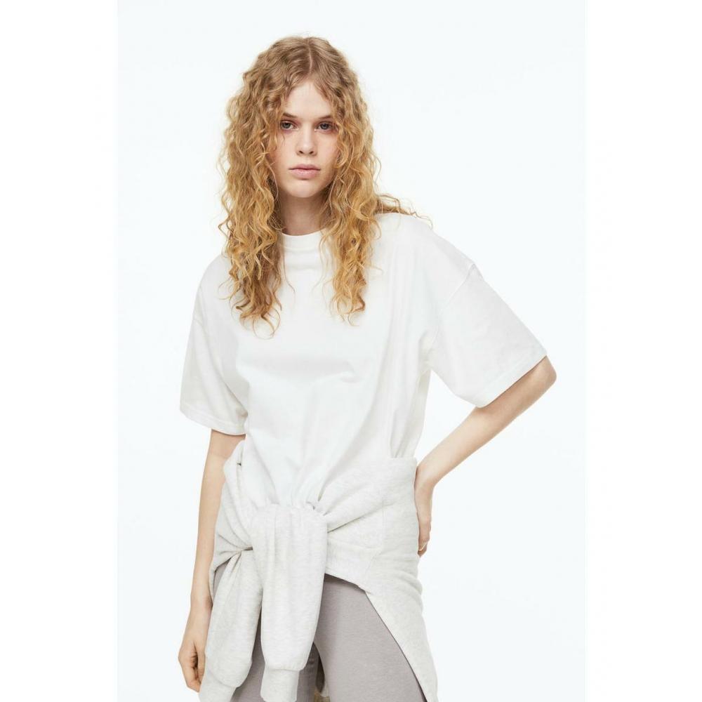 Футболка оверсайз H&M Белая 1128482002 
Футболка оверсайз H&M Белая 1128482002