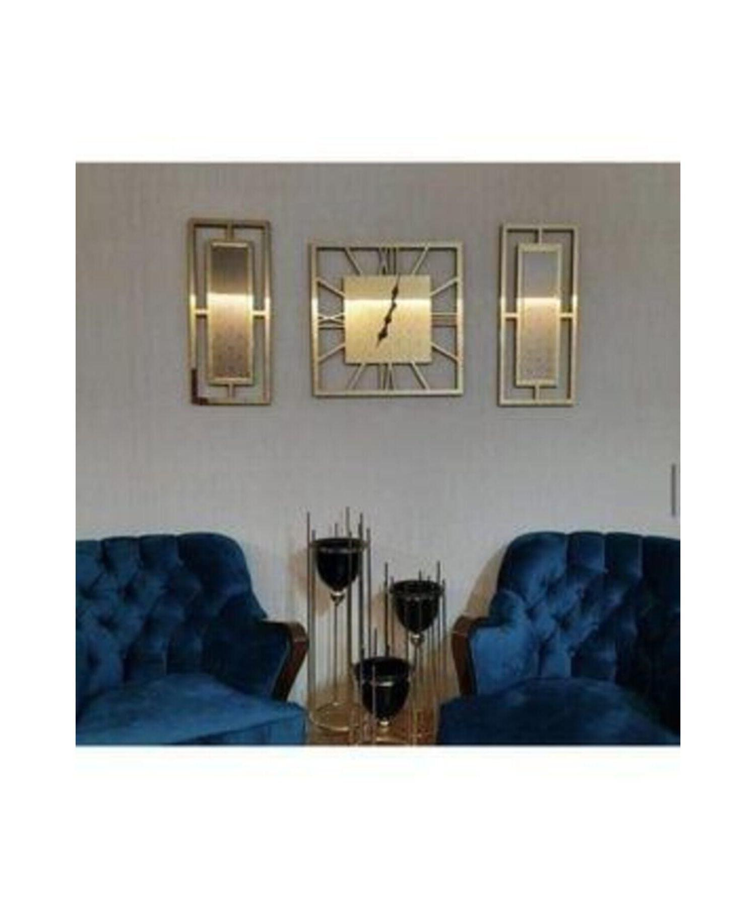 Настенные часы из плексигласа с золотым зеркалом, 3 шт., 40x40 
Настенные часы из плексигласа с золотым зеркалом, 3 шт., 40x40