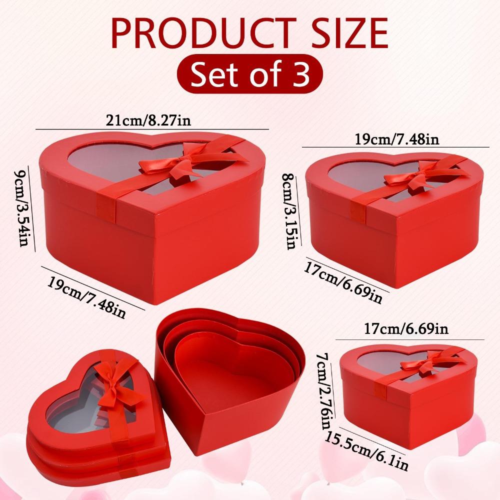 3pcs Heart Shaped Box for Flowers 3 Size Gift Box with Clear Window Gift Box with Clear Lids Display Box Gift Wrap Box Party Favor Box Packaging Box червоний
3pcs Heart Shaped Box for Flowers 3 Size Gift Box with Clear Window Gift Box with Clear Lids Display Box Gift Wrap Box Party Favor Box Packaging Box червоний