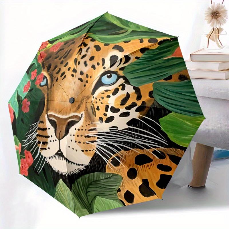 1pc Automatic Open/Close Umbrella - Leopard Face Design with Tropical Leaves, Heavy-Duty 8-Rib Construction, Compact Folding u (as the picture,Iron&8K)
1pc Automatic Open/Close Umbrella - Leopard Face Design with Tropical Leaves, Heavy-Duty 8-Rib Construction, Compact Folding u (as the picture,Iron&8K)