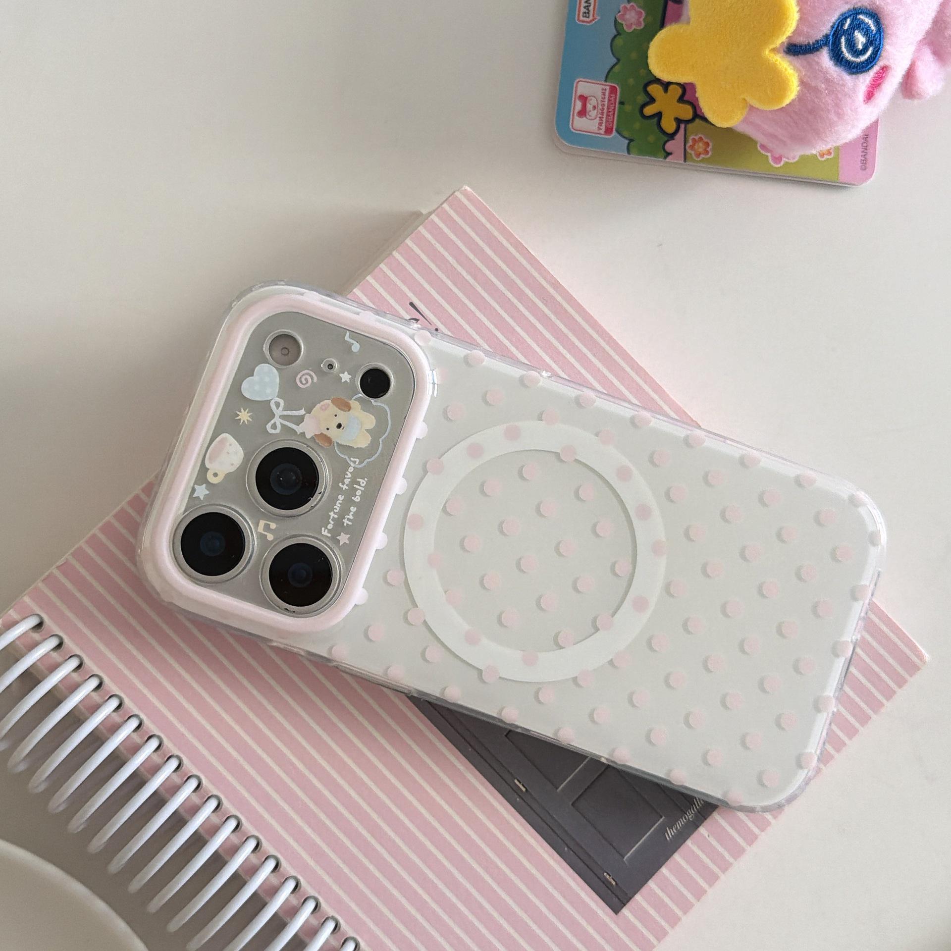 Korean-Style Pink Polka Dot iPhone 17/16/15 Case with Brown Puppy Stand, Compatible with 17 Pro Max for Women iPhone 17 Pro Max
Korean-Style Pink Polka Dot iPhone 17/16/15 Case with Brown Puppy Stand, Compatible with 17 Pro Max for Women iPhone 17 Pro Max