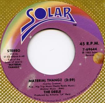 7inch Record DEELE Material Thangz 769644 Solar Canada SoulFunk Used
7inch Record DEELE Material Thangz 769644 Solar Canada SoulFunk Used