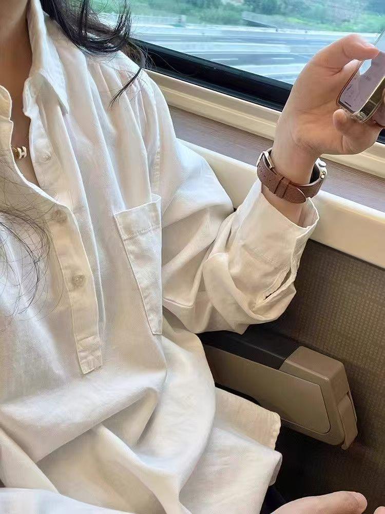 Women s Korean Style Polo Collar Long-Sleeve Casual Loose Sun Protection Shirt Medium белый
Women s Korean Style Polo Collar Long-Sleeve Casual Loose Sun Protection Shirt Medium белый