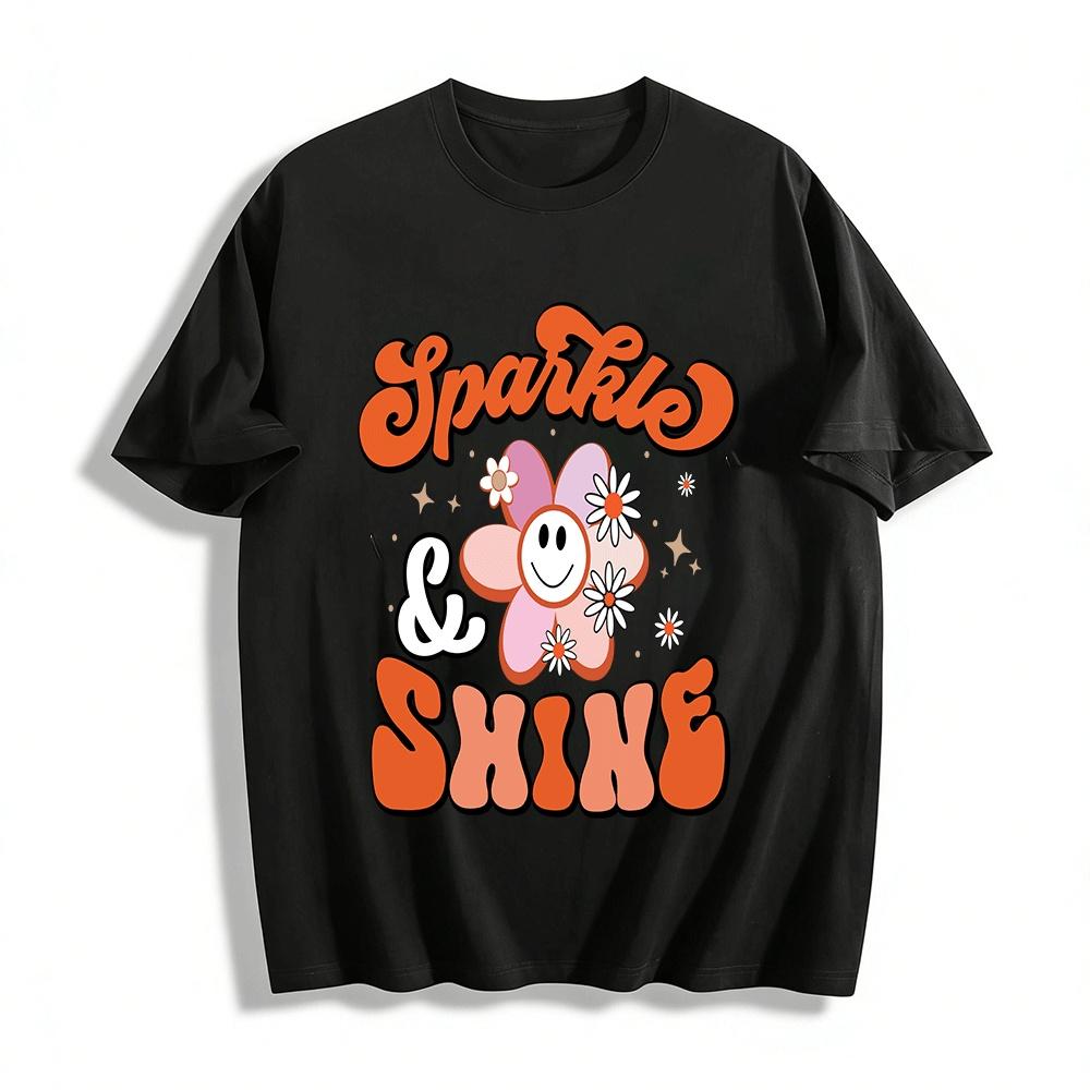 Vintage Smile Flower Sparkle&Shine Casual Printed Short Sleeve T-Shirt Pure cotton T-shirt 6XL
Vintage Smile Flower Sparkle&Shine Casual Printed Short Sleeve T-Shirt Pure cotton T-shirt 6XL