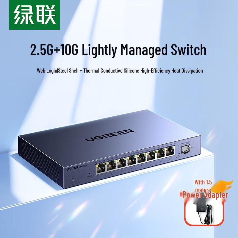 UGREEN CM754 8-Port 2.5G Web Smart Switch with 10G SFP+
UGREEN CM754 8-Port 2.5G Web Smart Switch with 10G SFP+