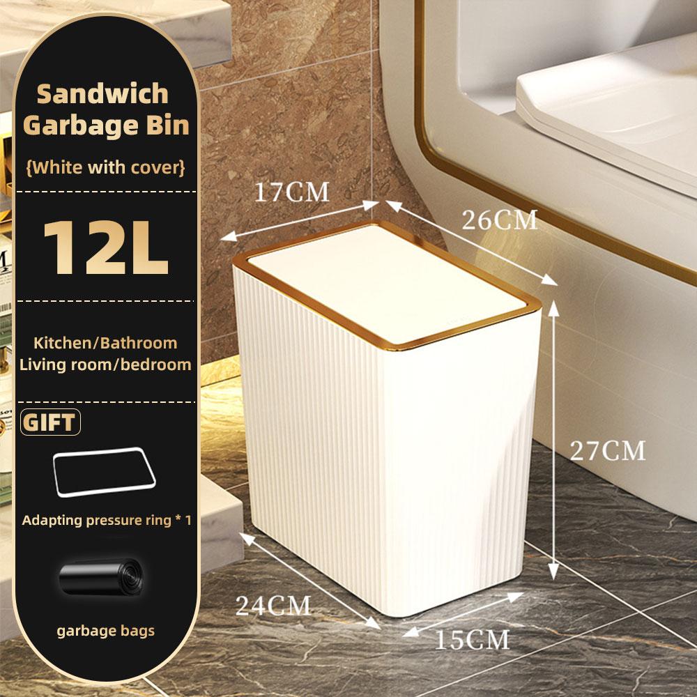 Новый Nordic Gold Press мусорный бак большой емкости для кухни, ванной комнаты, мусорный бак, водонепроницаемый бак с крышкой, домашний мусорный бак 12/15 л
Новый Nordic Gold Press мусорный бак большой емкости для кухни, ванной комнаты, мусорный бак, водонепроницаемый бак с крышкой, домашний мусорный бак 12/15 л