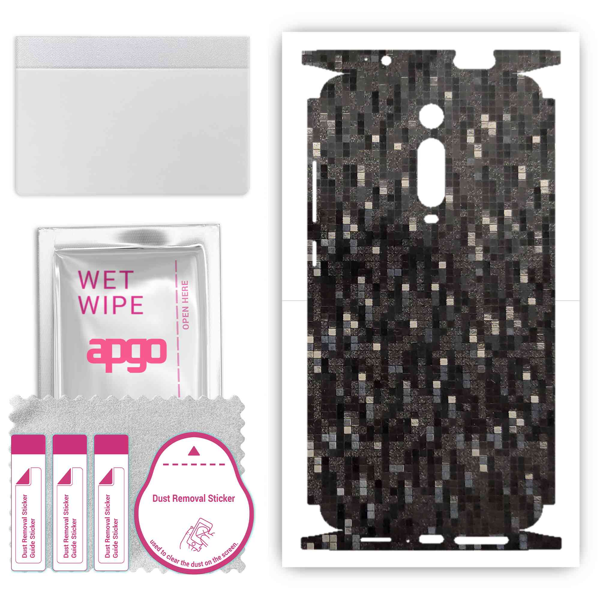 apgo Protective Skin Sticker for the back+sides compatible with Xiaomi Redmi K20 Pro, Full Wrap Film, Foil, Vinyl - Pattern Carbon Black Pixel
apgo Protective Skin Sticker for the back+sides compatible with Xiaomi Redmi K20 Pro, Full Wrap Film, Foil, Vinyl - Pattern Carbon Black Pixel