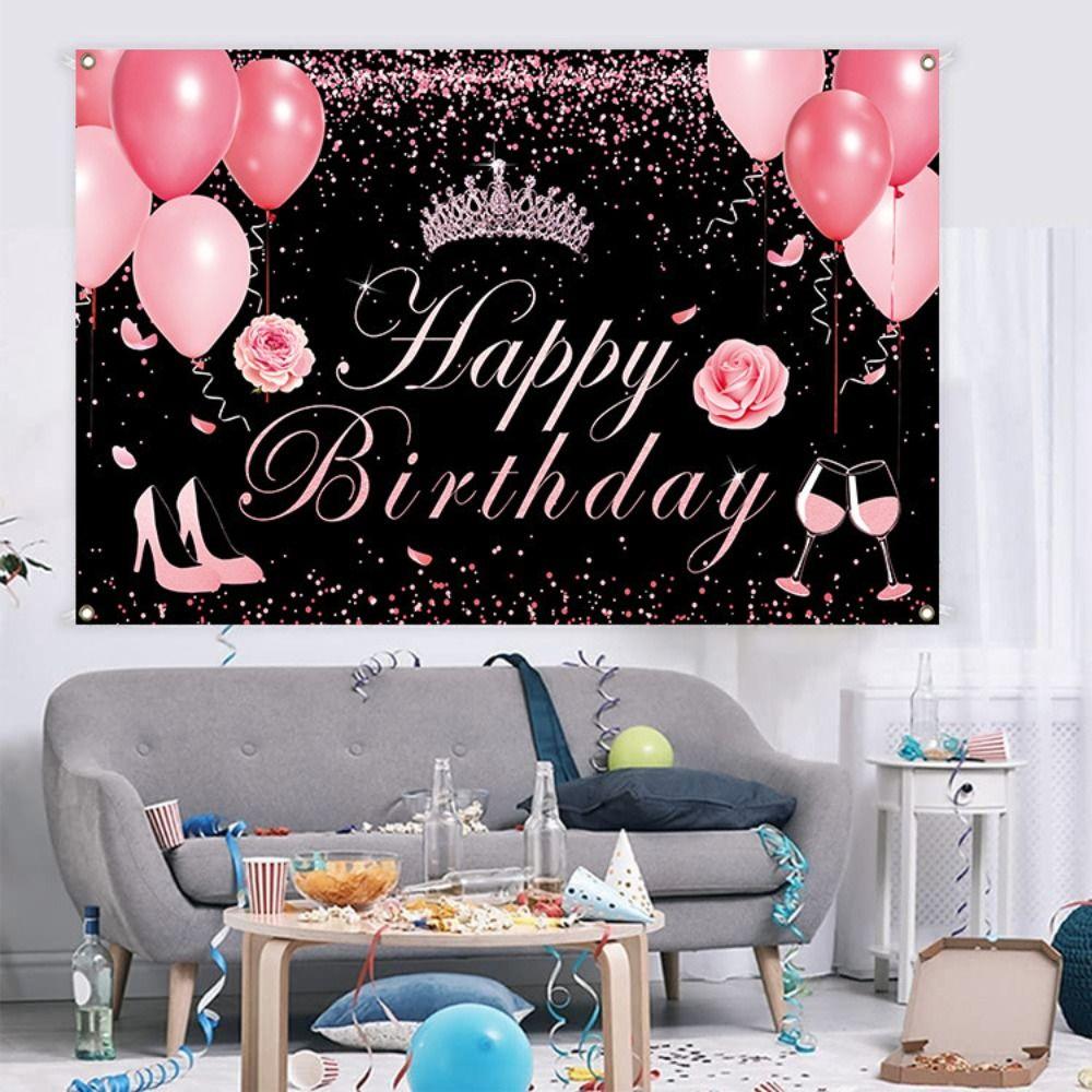 Balloon Crown Happy Birthday Photography Backdrop Pink Poster Photo Props School Studio рожевий
Balloon Crown Happy Birthday Photography Backdrop Pink Poster Photo Props School Studio рожевий