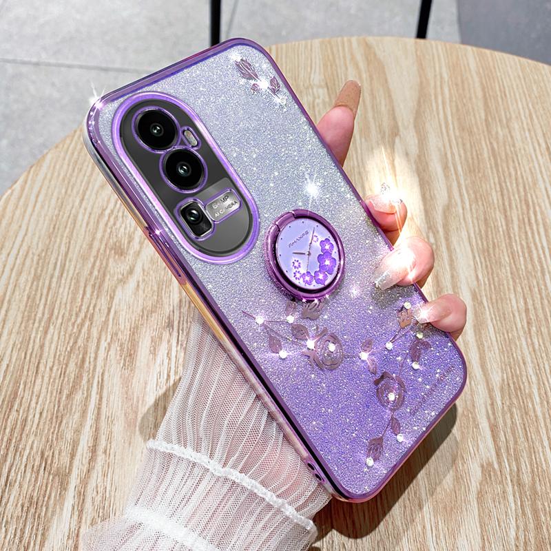 KADEM Glitter Gradient Phone Shell For Oppo Reno10 Pro+ 5G Rhinestone Flower TPU Case Cover with Kickstand Purple
KADEM Glitter Gradient Phone Shell For Oppo Reno10 Pro+ 5G Rhinestone Flower TPU Case Cover with Kickstand Purple