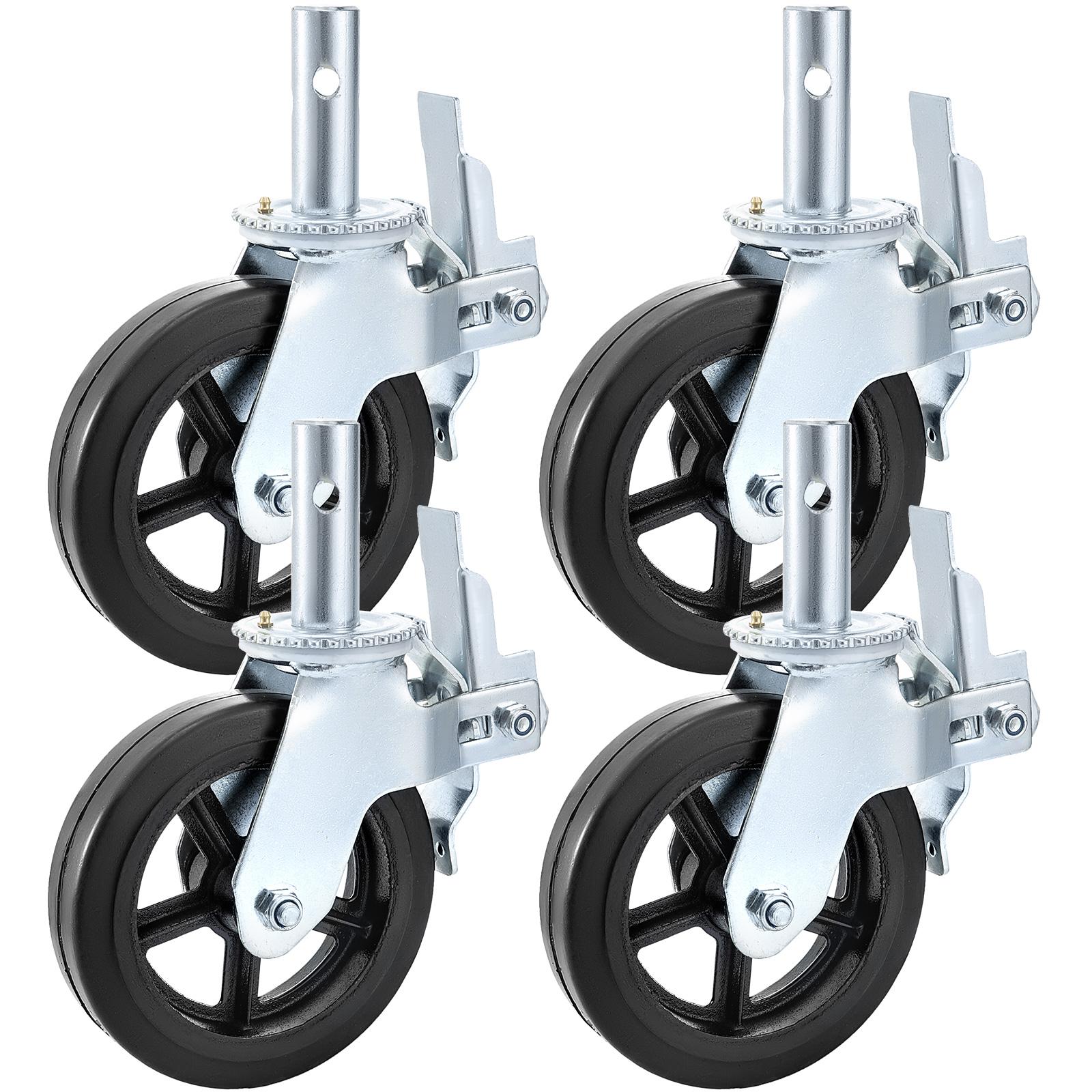 VEVOR 4 Pack 8 x 2 Inch Heavy Duty Scaffolding Rubber Swivel Caster With Dual Locking 1100LBS Capacity Per Wheel 360 Degrees
VEVOR 4 Pack 8 x 2 Inch Heavy Duty Scaffolding Rubber Swivel Caster With Dual Locking 1100LBS Capacity Per Wheel 360 Degrees