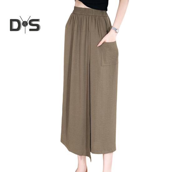 Женские летние брюки с эластичной высокой талией, широкие длинные брюки, однотонные брюки с разрезами на манжетах, свободная посадка, юбка, брюки, повседневная одежда 2XL хаки
Женские летние брюки с эластичной высокой талией, широкие длинные брюки, однотонные брюки с разрезами на манжетах, свободная посадка, юбка, брюки, повседневная одежда 2XL хаки