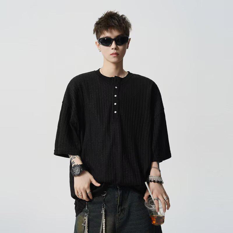 2026 Men s Retro Loose Henley Short-Sleeve T-shirt 2XL чёрный
2026 Men s Retro Loose Henley Short-Sleeve T-shirt 2XL чёрный