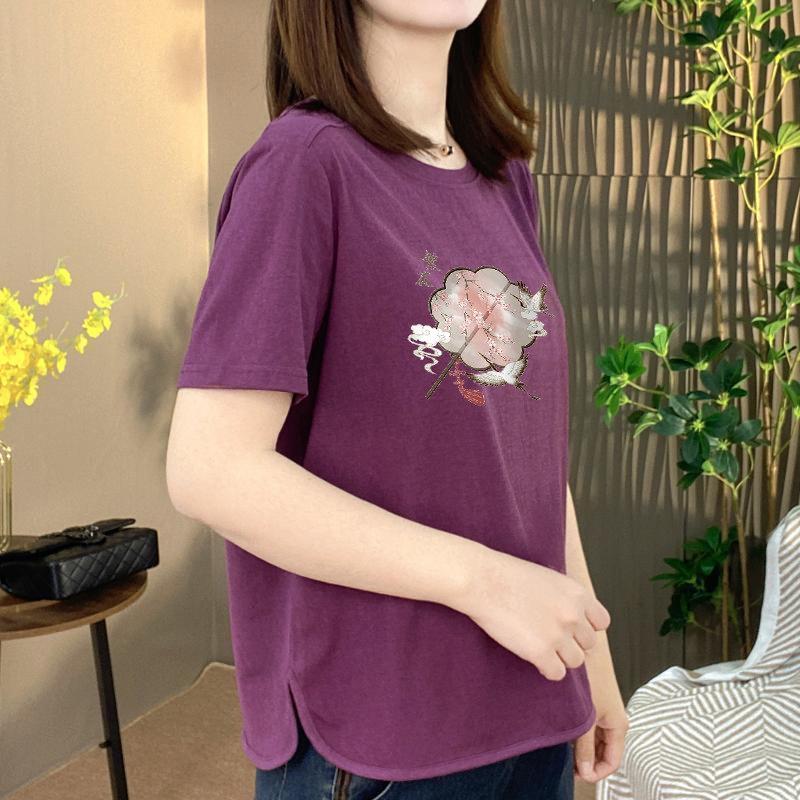 Women s Summer Floral Print T-Shirt: Loose, Slimming, Age-Defying, Round Neck, Short Sleeve M
Women s Summer Floral Print T-Shirt: Loose, Slimming, Age-Defying, Round Neck, Short Sleeve M