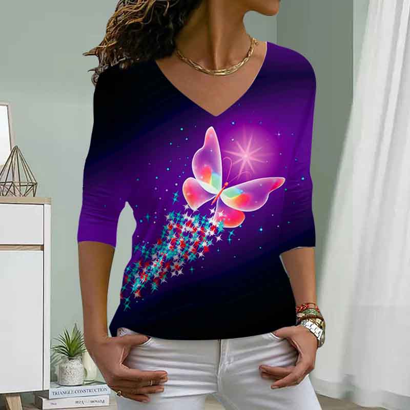 Two Tone Butterfly Print Women Tshirts Ladies Tops Long Sleeve V-neck Pullover Femme T-shirts T Shirt For Women 8XL різнокольоровий
Two Tone Butterfly Print Women Tshirts Ladies Tops Long Sleeve V-neck Pullover Femme T-shirts T Shirt For Women 8XL різнокольоровий
