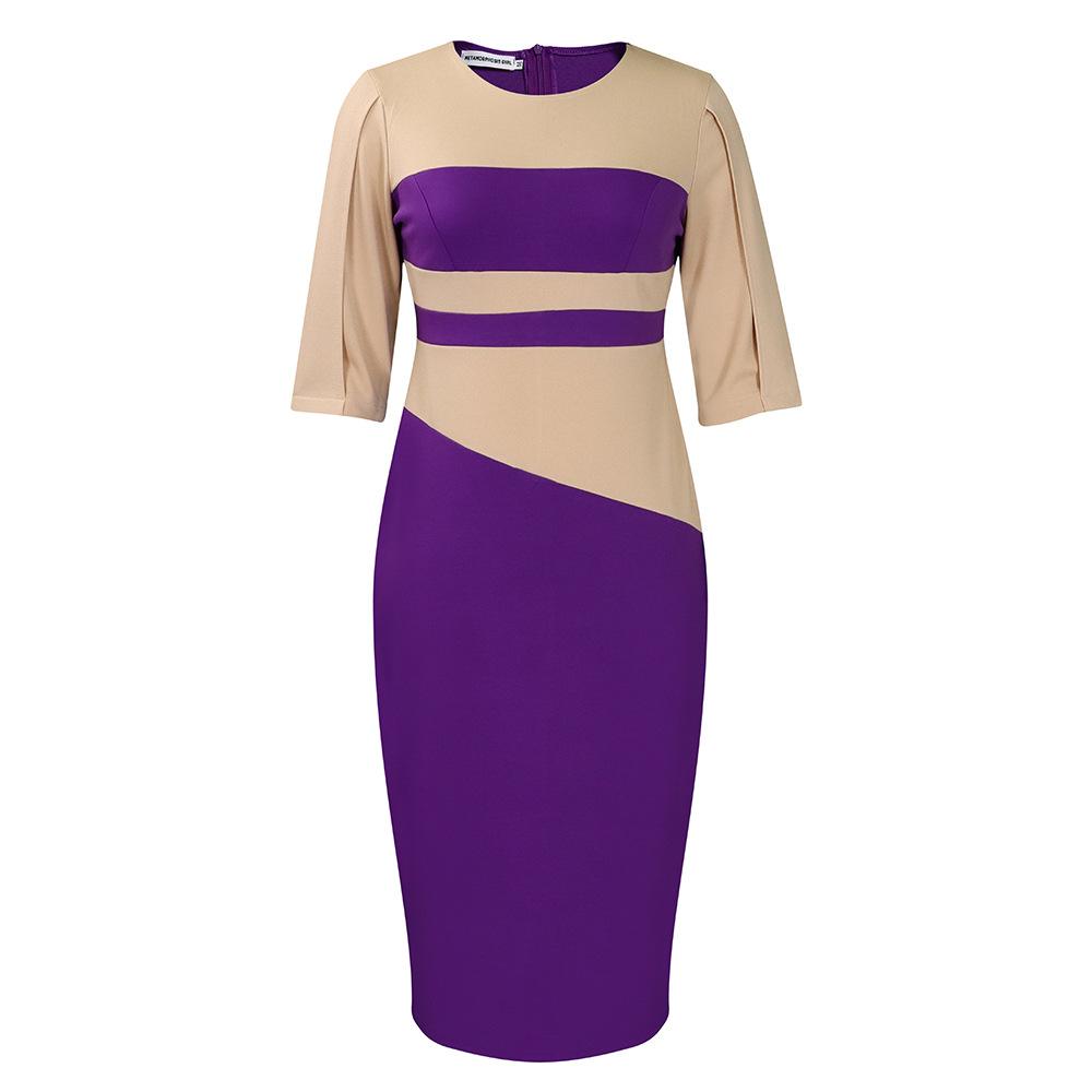 Жіноча весняно-осінь модна сукня в стилі печворк великого розміру. Жіноча суцільна сукня-футляр із середніми рукавами та розрізами XXXL фіолетовий
Жіноча весняно-осінь модна сукня в стилі печворк великого розміру. Жіноча суцільна сукня-футляр із середніми рукавами та розрізами XXXL фіолетовий