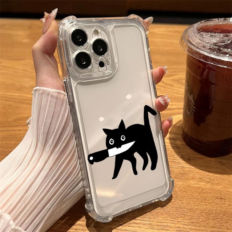Terrifying and Cute Black Cat Knife Phone Case Clear For iPhone 17 16 14 15 11 12 13 Pro Max 16E 16 Plus 17 Air Shockproof Cover iPhone 17Pro Max
Terrifying and Cute Black Cat Knife Phone Case Clear For iPhone 17 16 14 15 11 12 13 Pro Max 16E 16 Plus 17 Air Shockproof Cover iPhone 17Pro Max