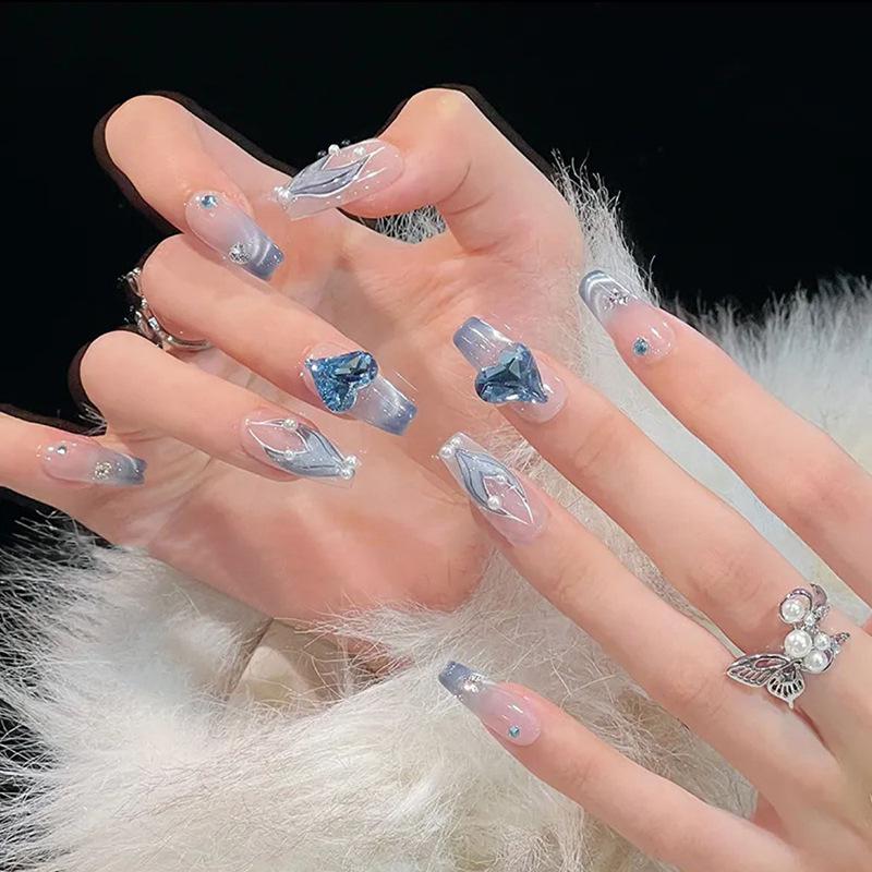 Whitening Manicure Wearable Removable Nail Stickers - 24 Deep Sea Elf Blue Fishtail Nail Art Pieces Glue Version
Whitening Manicure Wearable Removable Nail Stickers - 24 Deep Sea Elf Blue Fishtail Nail Art Pieces Glue Version