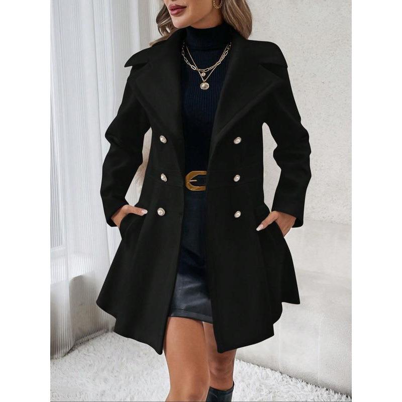 European & American Women s Double-Breasted Woolen Coat - Autumn/Winter Fashionable Style XL чёрный
European & American Women s Double-Breasted Woolen Coat - Autumn/Winter Fashionable Style XL чёрный