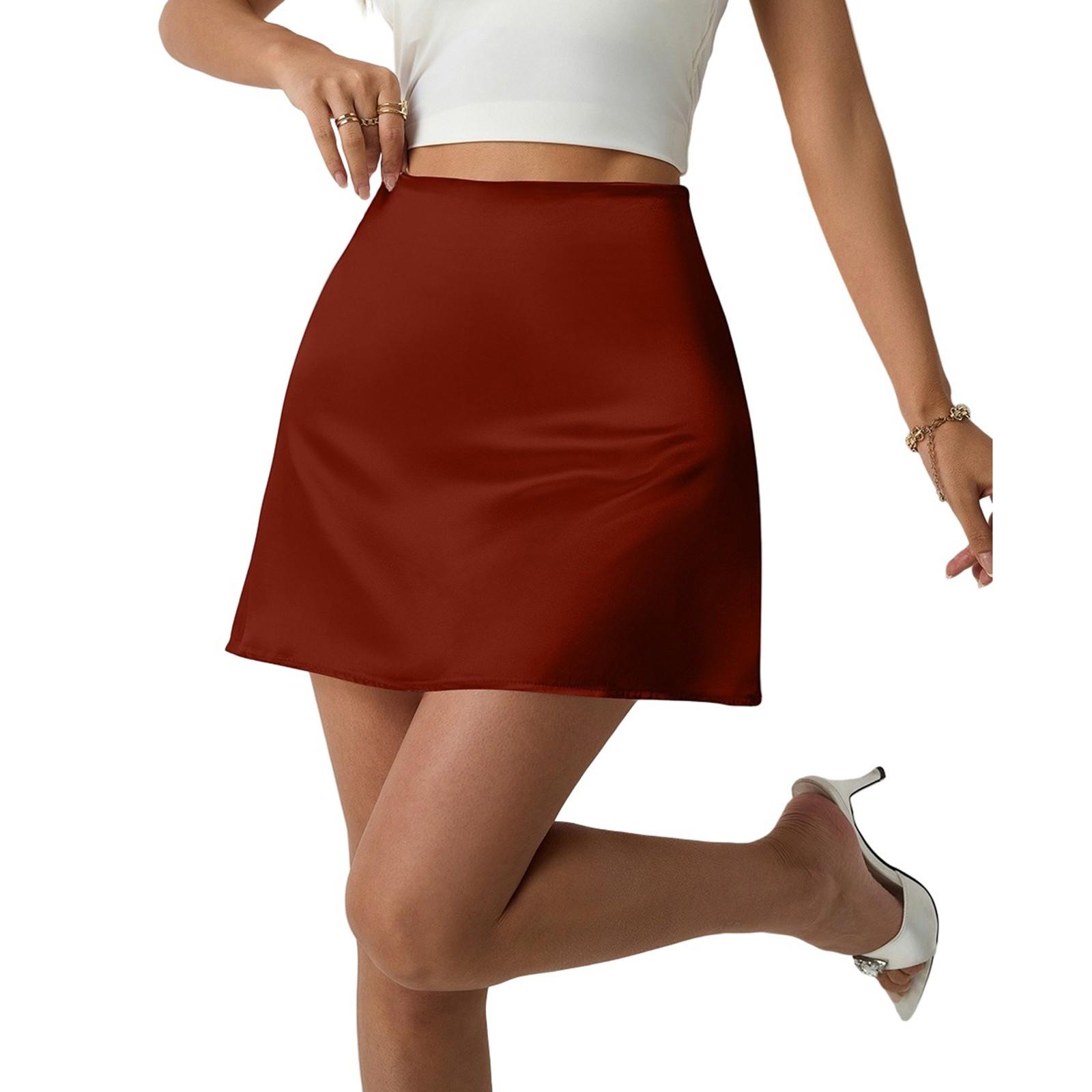 Women s Summer Fashion Satin A-line Skirt High Waist Color Short Half-body Skirt S кавовий
Women s Summer Fashion Satin A-line Skirt High Waist Color Short Half-body Skirt S кавовий