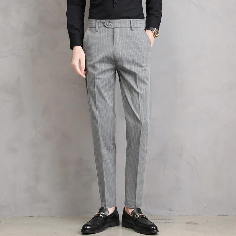 England Stripe Pattern Formal Dress Slim Fit Pants Men Summer Thin Light Gray Black Breathable Korea Skinny Casual Trousers Male 38 світло-сірий колір
England Stripe Pattern Formal Dress Slim Fit Pants Men Summer Thin Light Gray Black Breathable Korea Skinny Casual Trousers Male 38 світло-сірий колір