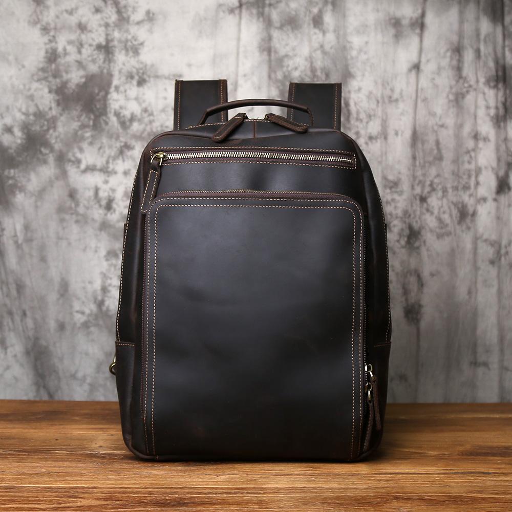 NZPJ Vintage Genuine Leather Men s Backpack Top-Grain Cowhide Business Laptop Bag Crazy Horse Leather Travel Bag For Business темно-коричневого кольору
NZPJ Vintage Genuine Leather Men s Backpack Top-Grain Cowhide Business Laptop Bag Crazy Horse Leather Travel Bag For Business темно-коричневого кольору