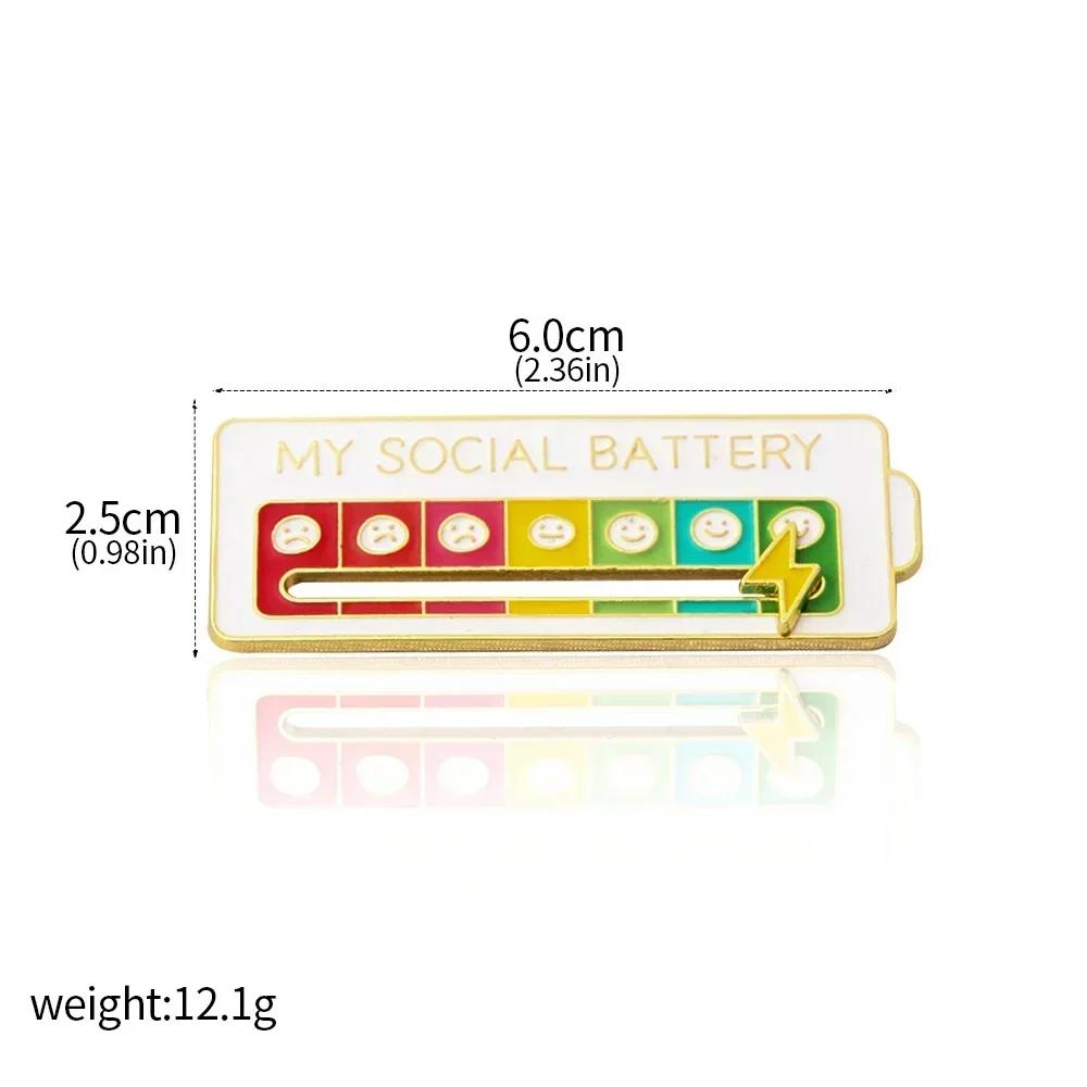 My Social Energy Battery Mood Conversion Brooch Sliding Social Metal Badge Cloud Smiling Face Brooch Badges Pins
My Social Energy Battery Mood Conversion Brooch Sliding Social Metal Badge Cloud Smiling Face Brooch Badges Pins