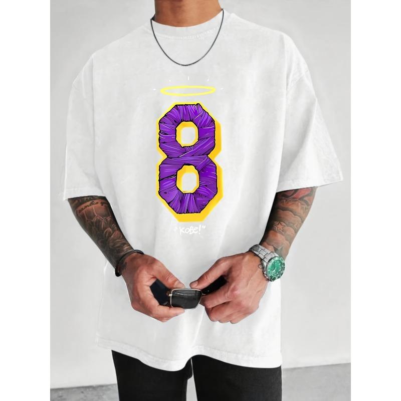 Men s Graphic Print Short Sleeve T-Shirt - Black with Purple & Yellow Number 8 Design, Casual Round Neck Tee, Regular Fit for Casual Attire S белый
Men s Graphic Print Short Sleeve T-Shirt - Black with Purple & Yellow Number 8 Design, Casual Round Neck Tee, Regular Fit for Casual Attire S белый