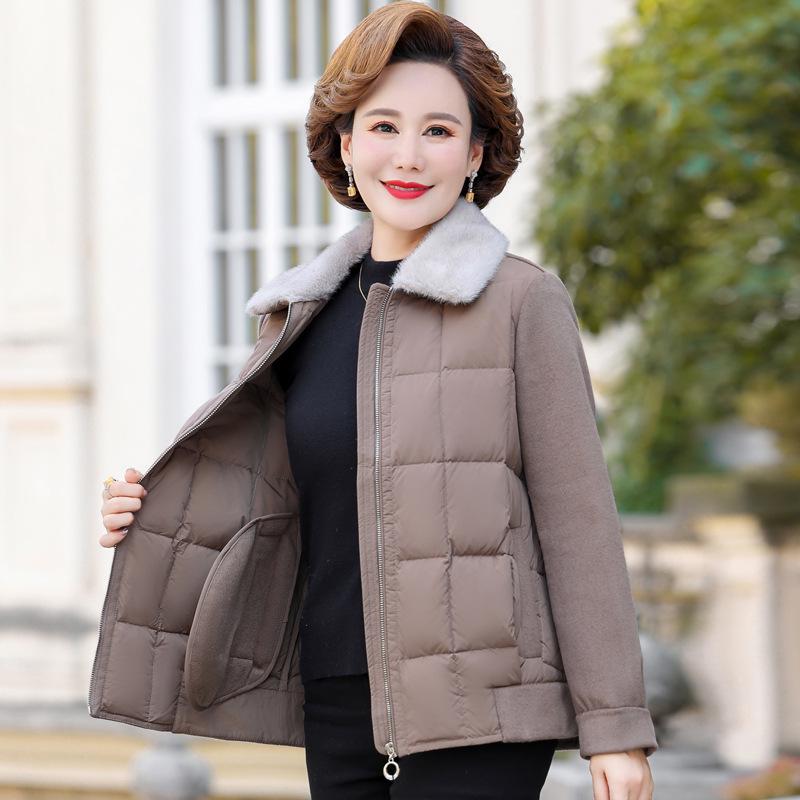 Mother s Lapel Down Jacket: Winter 2025 White Duck Down for Middle-Aged & Elderly Women XL (90-105 jin) кавовий
Mother s Lapel Down Jacket: Winter 2025 White Duck Down for Middle-Aged & Elderly Women XL (90-105 jin) кавовий