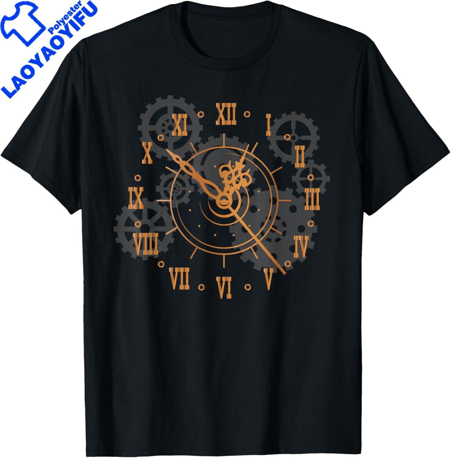 Tick Tock Vintage Steampunk Style Camisetas Elegant Steampunk Clock TShirt Polyester Short Sleeved Graphic Tees Unisexs Top 4XL
Tick Tock Vintage Steampunk Style Camisetas Elegant Steampunk Clock TShirt Polyester Short Sleeved Graphic Tees Unisexs Top 4XL
