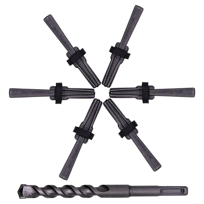 6PCS Rock Splitting Wedges & 1PCS Rotary Hammer Drill Bit, Tools For Stone & Concrete 14Mm
6PCS Rock Splitting Wedges & 1PCS Rotary Hammer Drill Bit, Tools For Stone & Concrete 14Mm