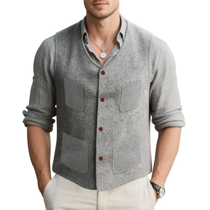 Мужской повседневный жилет в британском стиле с зажимом для лошади, однотонный, однобортный, с V-образным вырезом, модный, приталенный, шерстяной, многокарманный S серый
Мужской повседневный жилет в британском стиле с зажимом для лошади, однотонный, однобортный, с V-образным вырезом, модный, приталенный, шерстяной, многокарманный S серый