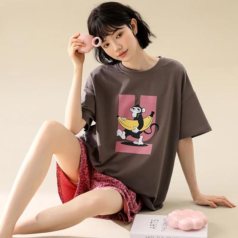 Новая летняя пижама для женщин, шорты с короткими рукавами, домашняя одежда с героями мультфильмов, чистый хлопок, милая и симпатичная XXL
Новая летняя пижама для женщин, шорты с короткими рукавами, домашняя одежда с героями мультфильмов, чистый хлопок, милая и симпатичная XXL