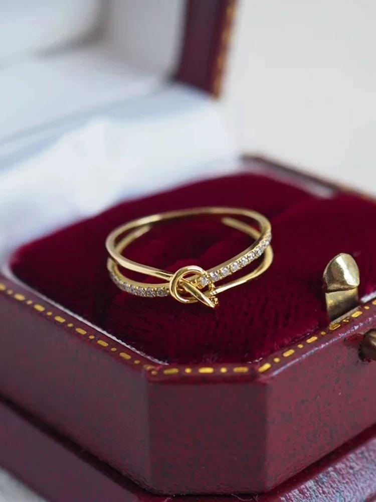 925 Silver Simplicity Advanced Golden Knot Double Ring For Women Anniversary Party Creativity High Quality Fine Jewelry 5 золотистый
925 Silver Simplicity Advanced Golden Knot Double Ring For Women Anniversary Party Creativity High Quality Fine Jewelry 5 золотистый