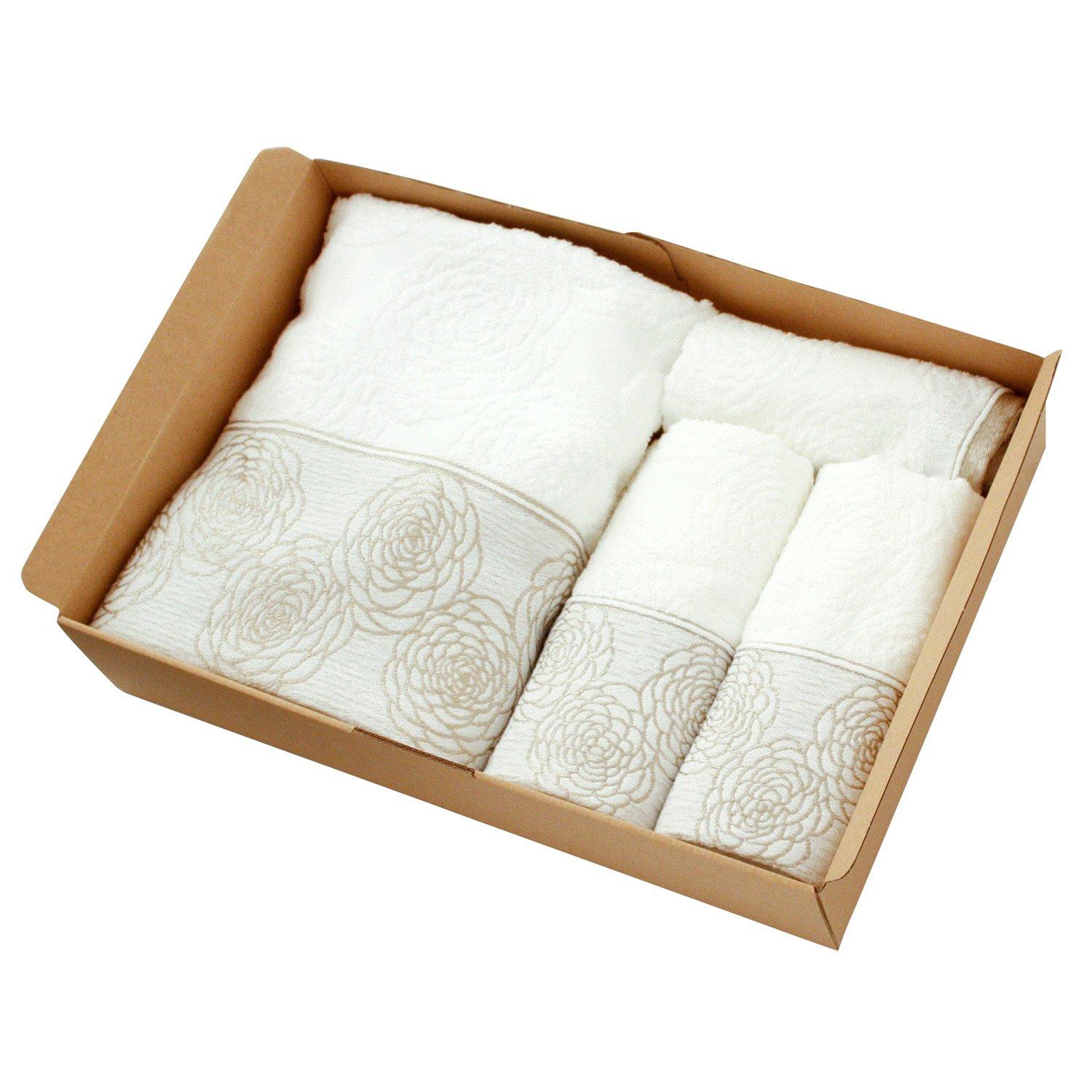 Imabari towel gift set Maiden camellia towel 1 bath towel 2 face towels 1 hand towel pattern (damask brown)
Imabari towel gift set Maiden camellia towel 1 bath towel 2 face towels 1 hand towel pattern (damask brown)