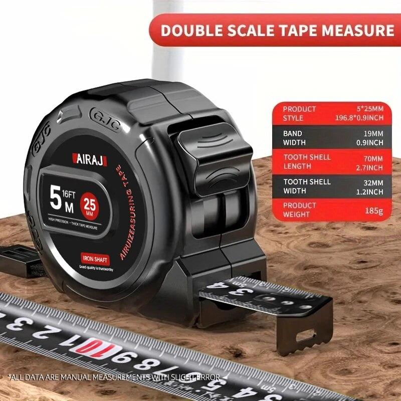 AIRAJ 3/5/7m Tape Measure High Carbon Steel Thickened Frosted Anti Drop Shell High-Precision Portable Manual Measuring Tool
AIRAJ 3/5/7m Tape Measure High Carbon Steel Thickened Frosted Anti Drop Shell High-Precision Portable Manual Measuring Tool