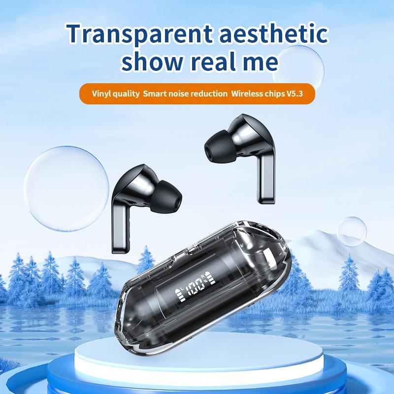 TM20 Transparent Shell Bluetooth-compatible Earphones Touch Control Wireless Headphones Black
TM20 Transparent Shell Bluetooth-compatible Earphones Touch Control Wireless Headphones Black
