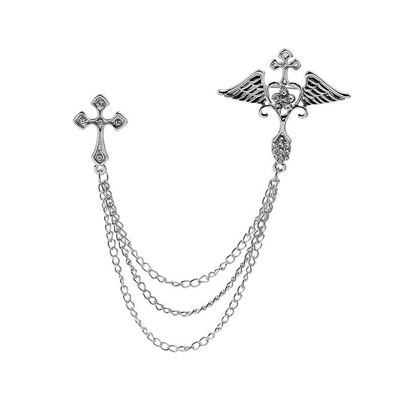 Fashion Diamond Angel Wings Cross Deer Head Pin British Suit Chain Fringed Brooch
Fashion Diamond Angel Wings Cross Deer Head Pin British Suit Chain Fringed Brooch
