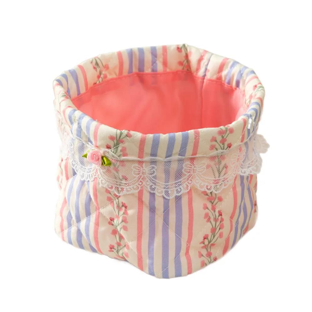 New Durable Quilting Cotton Desktop Storage Basket Lace Bowknot Decor Large-capacity Round Organizer Storage Container Home
New Durable Quilting Cotton Desktop Storage Basket Lace Bowknot Decor Large-capacity Round Organizer Storage Container Home
