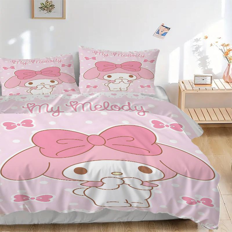 3pcs My Melody Cute Pink Bow Wallpaper Printed Quilt Set - Soft and Comfortable Quilt Cover for Bedroom, Guest Room H073 135x200cm
3pcs My Melody Cute Pink Bow Wallpaper Printed Quilt Set - Soft and Comfortable Quilt Cover for Bedroom, Guest Room H073 135x200cm